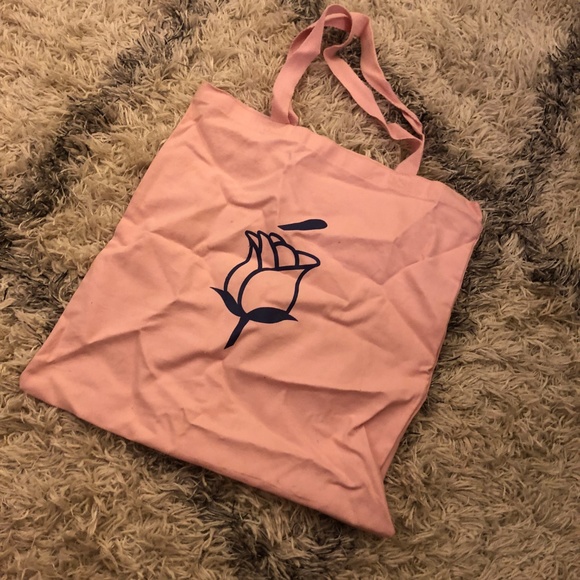 Rose for Breakfast Pink Canvas Tote - Picture 2 of 2
